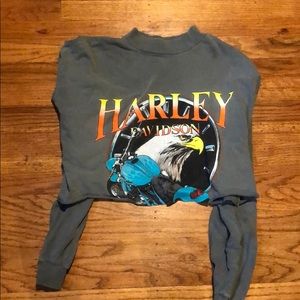 Vintage Harley Davidson long sleeve crop top M